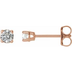 14K Rose 1/5 CTW Natural Diamond Stud Earrings