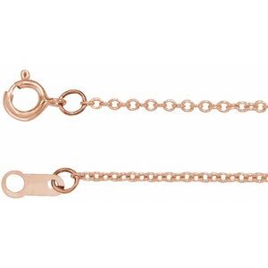 14K Rose Gold-Filled 1 mm Cable 16" Chain