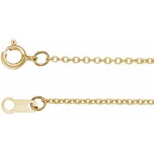 14K Yellow Gold-Filled 1 mm Cable 7" Chain CH132:6038:P
