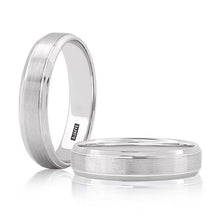 A.Jaffe Wedding Bands Domed Brushed Matte Platinum Men’s Wedding Band With Polished Edges GR1028-6/PL