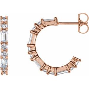 14K Rose 1/5 CTW Natural Diamond 17.2 mm Hoop Earrings 86789:633:P