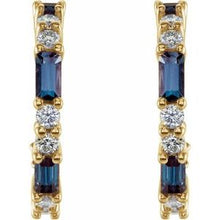 14K Yellow Lab-Grown Alexandrite & 1/2 CTW Natural Diamond 17.2 mm Hoop Earrings 86789:647:P