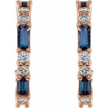 14K Rose Lab-Grown Alexandrite & 1/2 CTW Natural Diamond 17.2 mm Hoop Earrings 86789:648:P