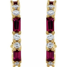 14K Yellow Natural Ruby & 1/2 CTW Natural Diamond 17.2 mm Hoop Earrings 86789:652:P