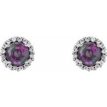 Platinum 4 mm Lab-Grown Alexandrite & 1/10 CTW Natural Diamond Earrings 86509:873:P