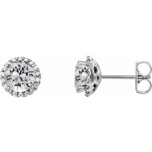 Sterling Silver 1/2 CTW Natural Diamond Earrings 86509:854:P