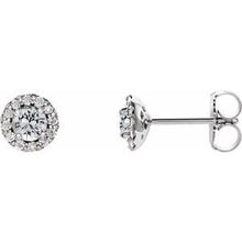 Platinum 4 mm Natural White Sapphire & 1/10 CTW Natural Diamond Earrings 86509:848:P
