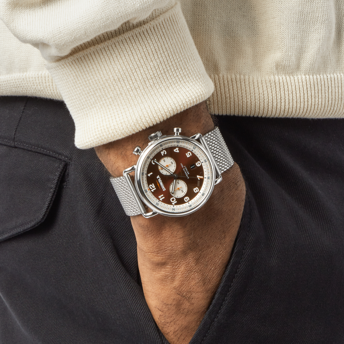 Shinola Canfield C56 Chronograph Watch S0120315332-1-WskBrn-43-USA