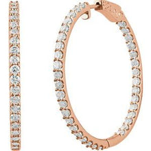 14K Rose 5 CTW Lab-Grown Diamond Inside-Outside 41.5 mm Hinged Hoop Earrings 650183:LG629:P