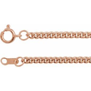 14K Rose 2.25 mm Curb 18" Chain CH173:60009:P