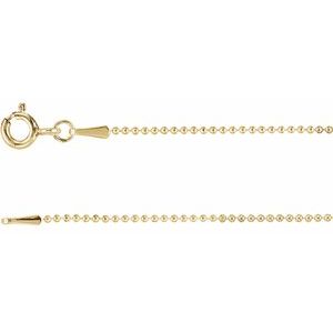 14K Yellow 1 mm Hollow Bead 20" Chain CH435:10005:P