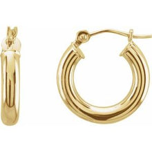 14K Yellow Tube 15 mm Hoop Earrings 20826:163872:P