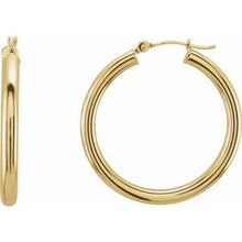 14K Yellow Tube 30 mm Hoop Earrings 20826:163875:P