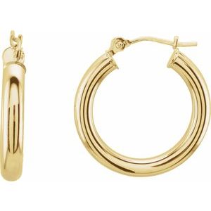 14K Yellow Tube 20 mm Hoop Earrings 20826:1638730:P