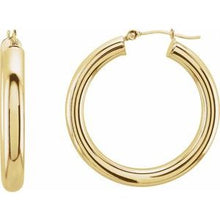 14K Yellow Tube 30 mm Hoop Earrings 20827:162645:P