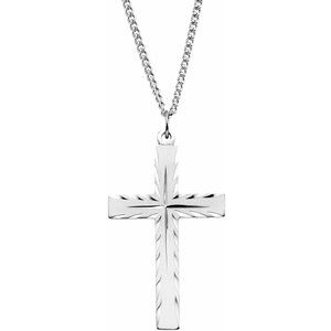 Sterling Silver Cross 24" Necklace