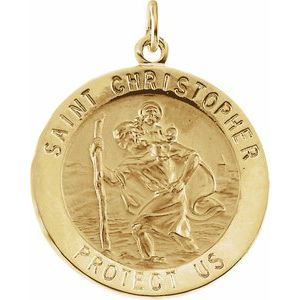 14K Yellow 29 mm St. Christopher Medal R5024:104003:P