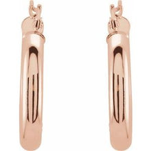 14K Rose Tube 20 mm Hoop Earrings 20826:6002:P