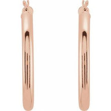 14K Rose Tube 30 mm Hoop Earrings 20826:6004:P