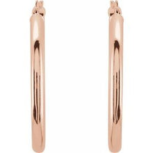 14K Rose Tube 35 mm Hoop Earrings 20826:6005:P