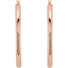 14K Rose Tube 40 mm Hoop Earrings 20826:6006:P