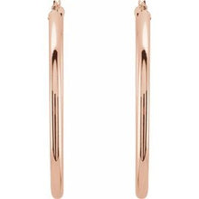 14K Rose Tube 48 mm Hoop Earrings 20826:6007:P