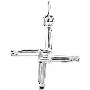 14K White St. Bridgets Cross Pendant