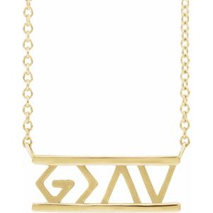 14K Yellow God is Greater than the Highs & Lows 16" Necklace 87078:203:P
