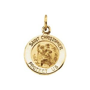 14K Yellow 8 mm St. Christopher Medal R5024:67327:P