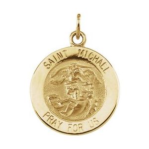 14K Yellow St. Michael Medal Pendant R5052:105130:P
