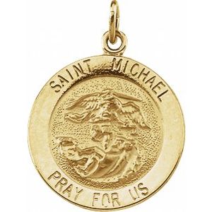 14K Yellow 18 mm St. Michael Medal