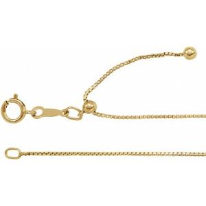 14K Yellow Gold-Filled .85 mm Adjustable Box 16-22" Chain CH1086:100:P