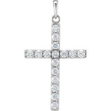 14K White 1 CTW Natural Diamond Cross Pendant R42308:10110:P