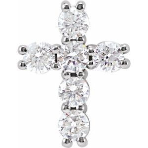 14K Rose 1 3/8 CTW Natural Diamond Cross Pendant