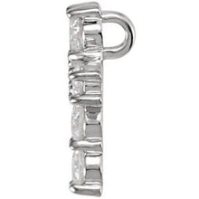 14K White 1/2 CTW Natural Diamond Cross Pendant R42309:10230:P