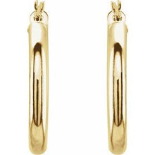 14K Yellow Tube 25 mm Hoop Earrings 20826:163874:P