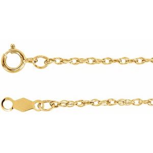 14K Yellow 1.25 mm Rope 20" Chain