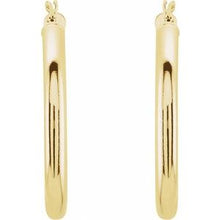 14K Yellow Tube 30 mm Hoop Earrings 20826:163875:P