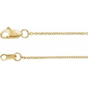 18K Yellow 1 mm Cable 18" Chain