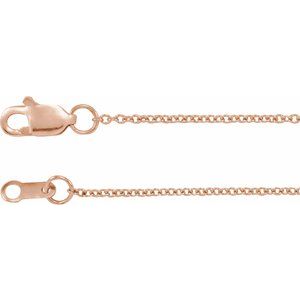 18K Rose 1 mm Cable 16" Chain