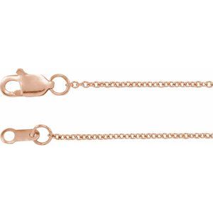 18K Rose 1 mm Cable 20" Chain CH1015:60006:P