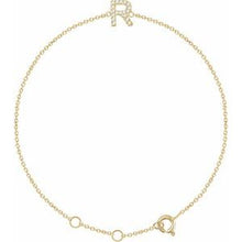 14K Yellow .06 CTW Natural Diamond Initial R 6-7