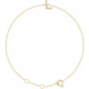 14K Yellow .04 CTW Natural Diamond Initial L 6-7" Bracelet 652689:60038:P
