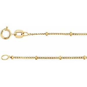 14K Yellow 1 mm Beaded Curb 20" Chain CH228:244319:P