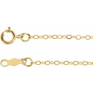 14K Yellow Gold-Filled 1.3 mm Flat Cable 7" Chain CH466:244394:P