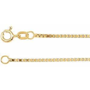 14K Yellow 1.3 mm Diamond-Cut Box 16" Chain