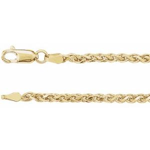 14K Yellow 2.75 mm Diamond-Cut Wheat 24" Chain
 CH522:242063:P