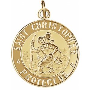 14K Yellow 15 mm St. Christopher Medal R5024:62440:P