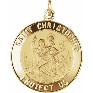 14K Yellow 20 mm St. Christopher Medal R5024:63217:P