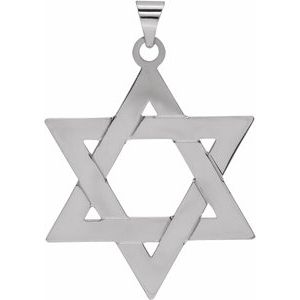 Sterling Silver 32x26 mm Star of David Pendant R5032:101:P